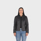 Chaqueta en Cuero Negro W103