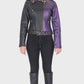 Chaqueta en Cuero Folia Negro Morada W48