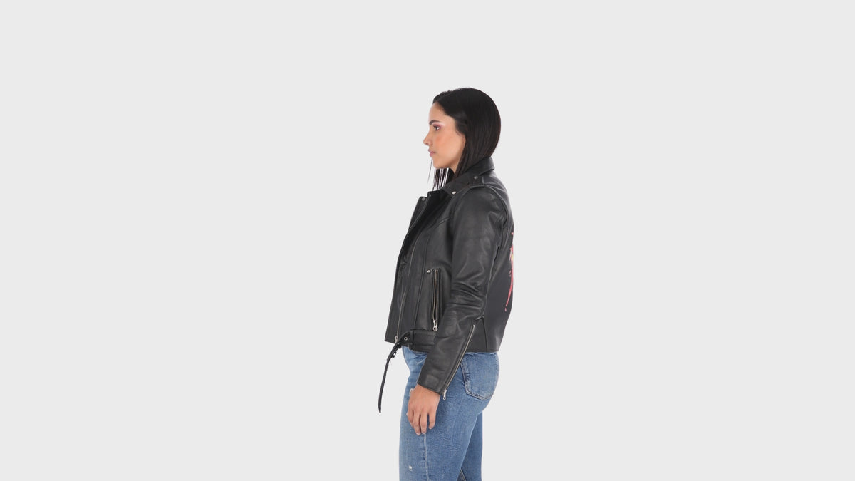 Chaqueta en Cuero Negro Guns´N Roses W48