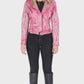 Chaqueta en Cuero Envejecido Rosa W48