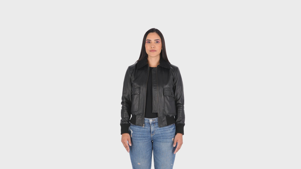 Chaqueta en cuero Negro Shayla