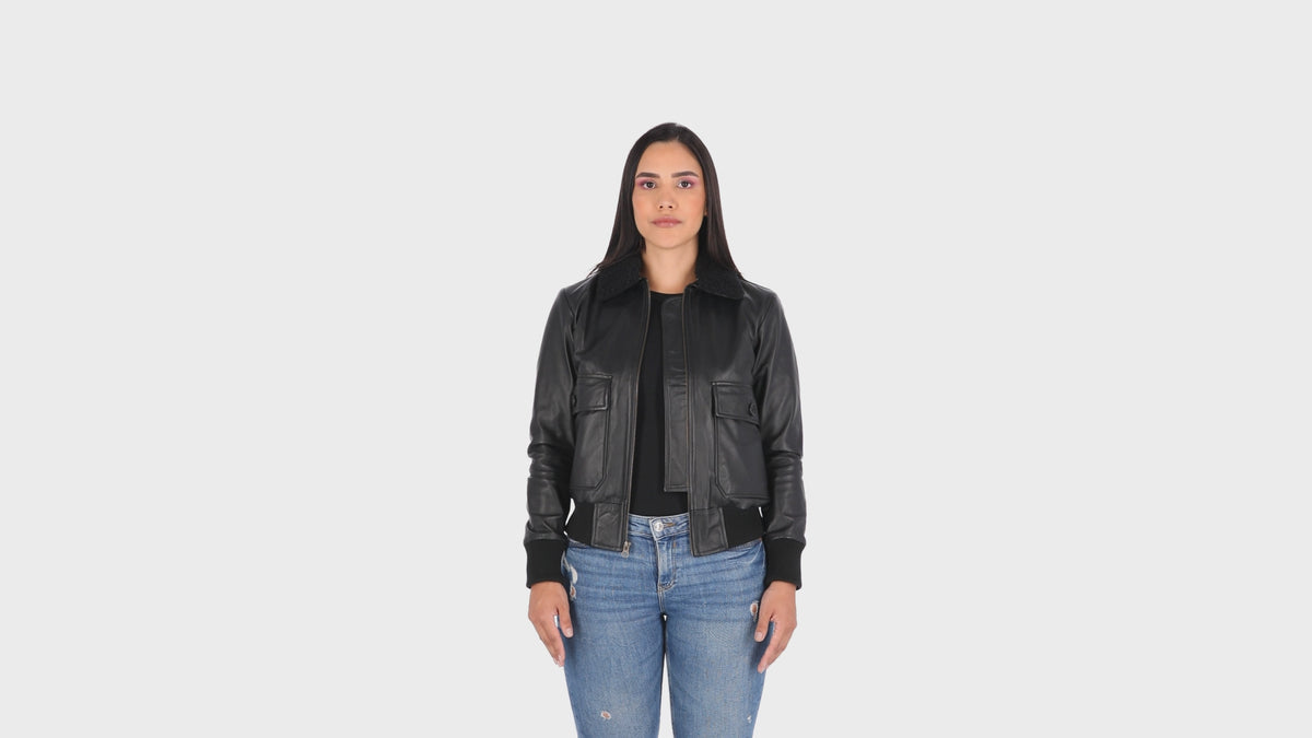 Chaqueta en cuero Negro Shayla