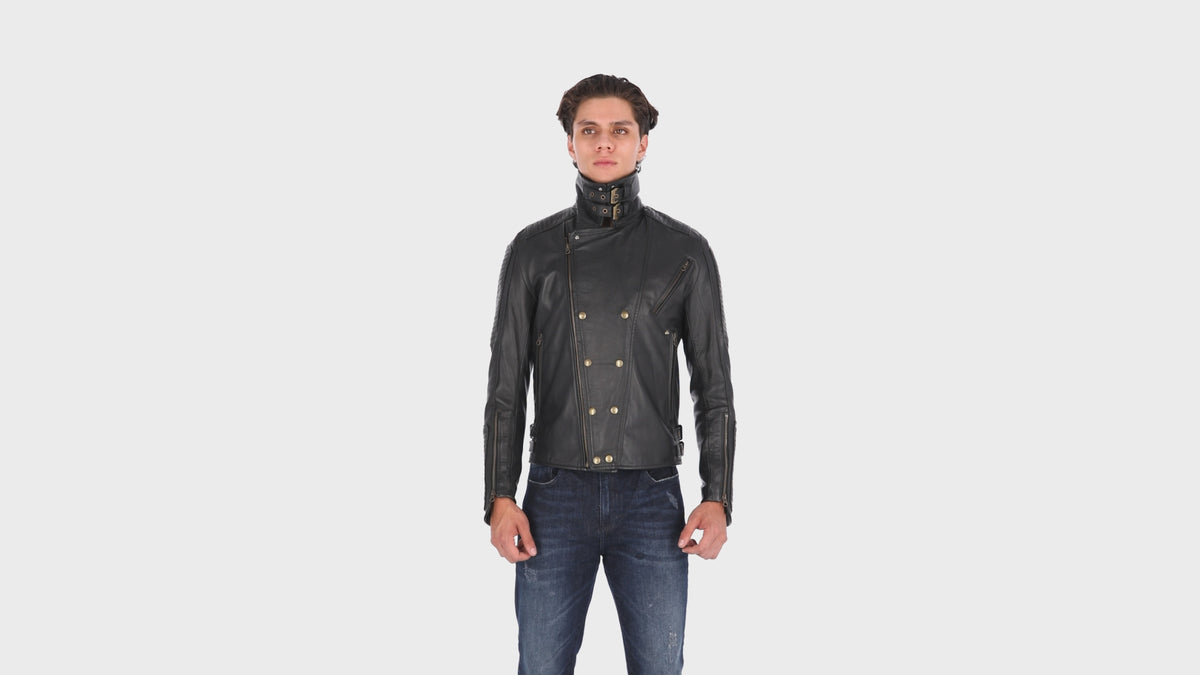 Chaqueta de Cuero Negro Dragon