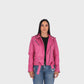 Chaqueta en Cuero Fucsia W48