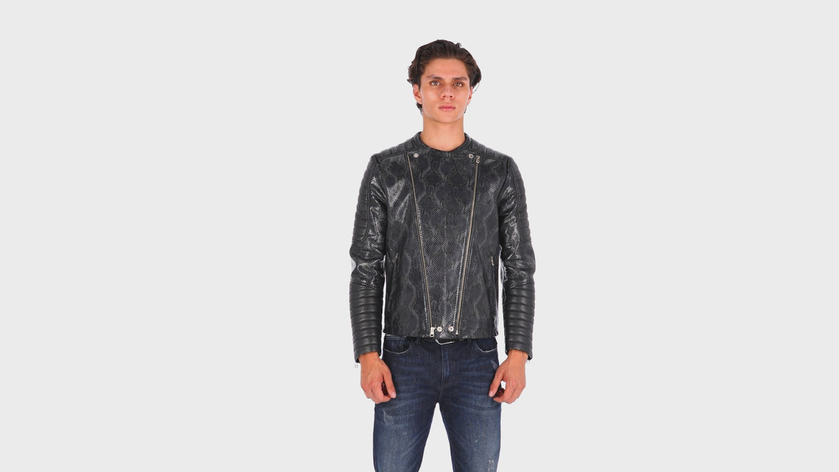 Chaqueta de Cuero Folia Negro Ragnar