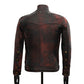 Chaqueta en Cuero Envejecido Negro Base Rojo LCHL30