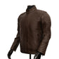 Chaqueta en Cuero Envejecido Cafe LCHL31