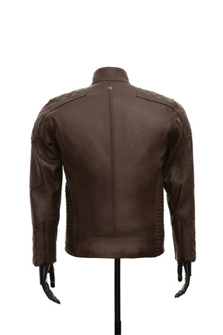 Chaqueta en Cuero Envejecido Cafe LCHL31