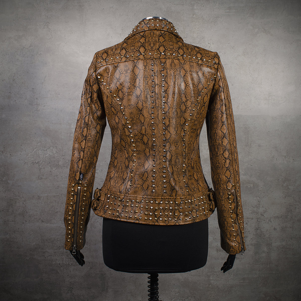 Chaqueta en Cuero Folia Miel Betty