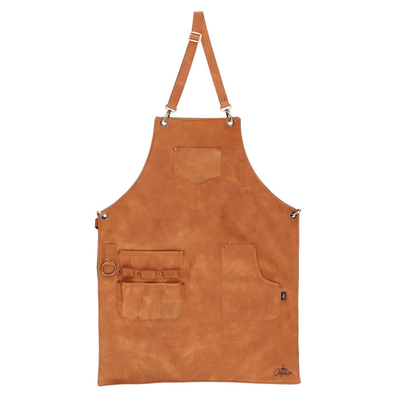 Delantal en Cuero Doble Faz Cuero y Jean Marca La Chaqueteria