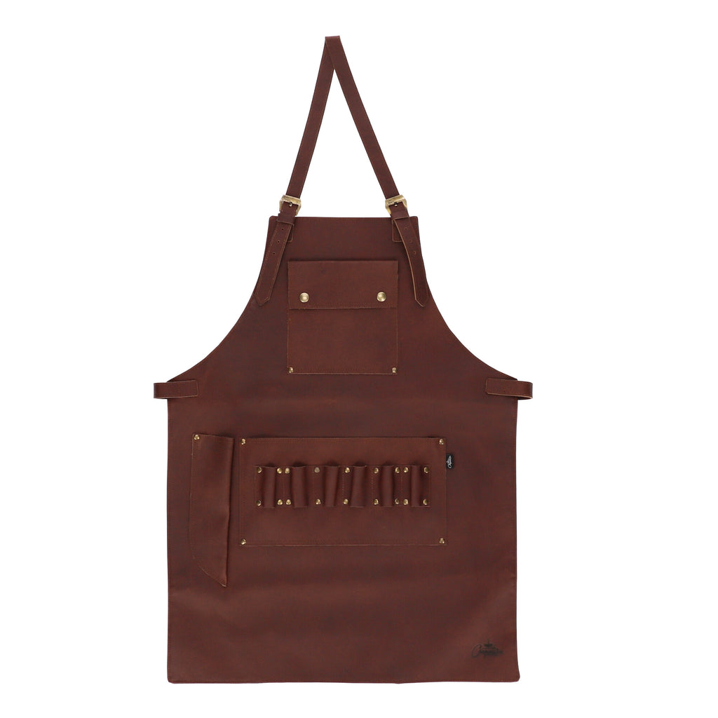 Delantal en Cuero Doble Faz Cuero y Jean Marca La Chaqueteria