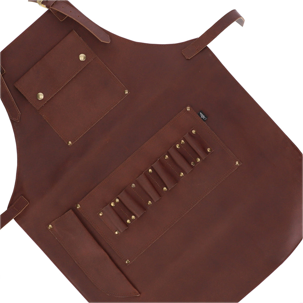 Delantal en Cuero Doble Faz Cuero y Jean Marca La Chaqueteria