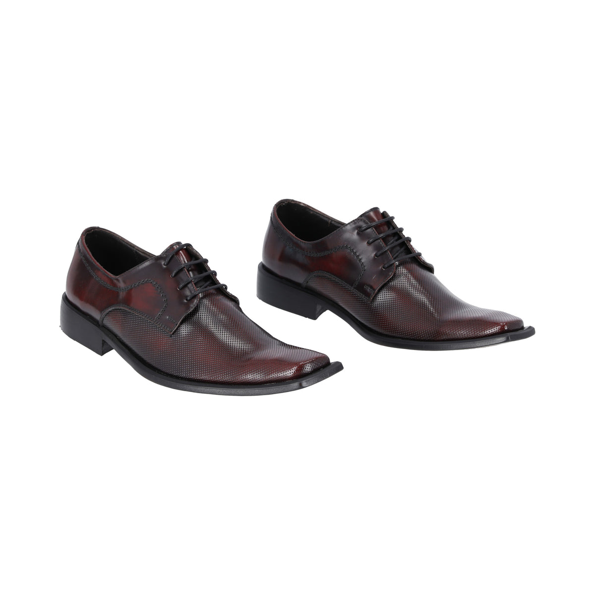 Zapato Formal de Traje Eici en Cuero Negro/Vinotinto