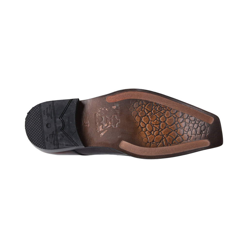 Zapato Formal de Traje Eici en Cuero Negro/Vinotinto