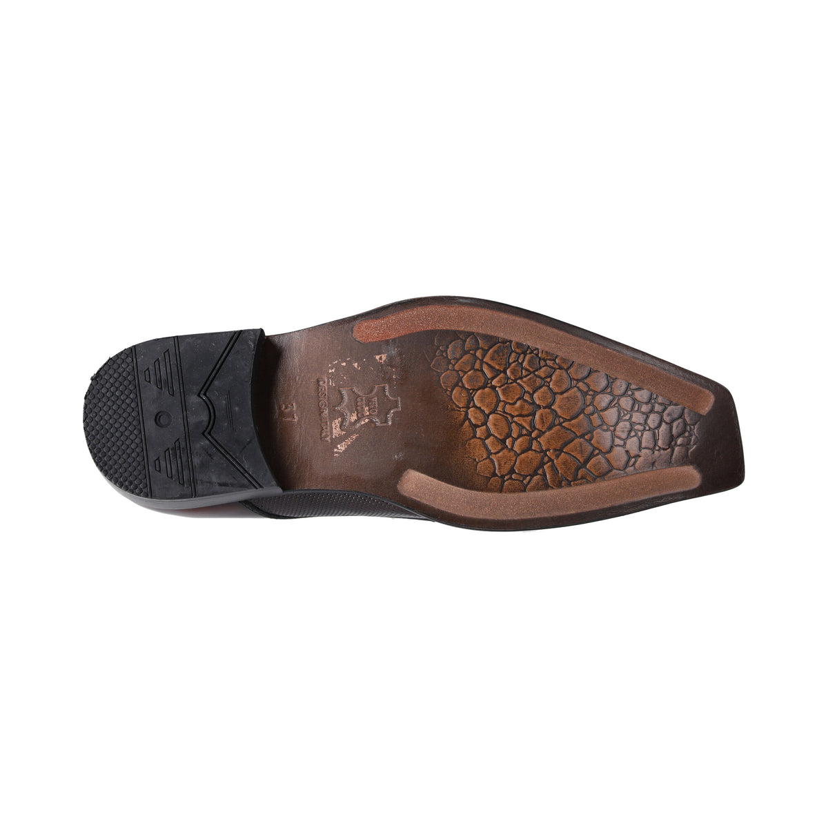 Zapato Formal de Traje Eici en Cuero Negro/Vinotinto