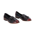 Zapato en Cuero Negro Rojo Lchz07 Mocasín