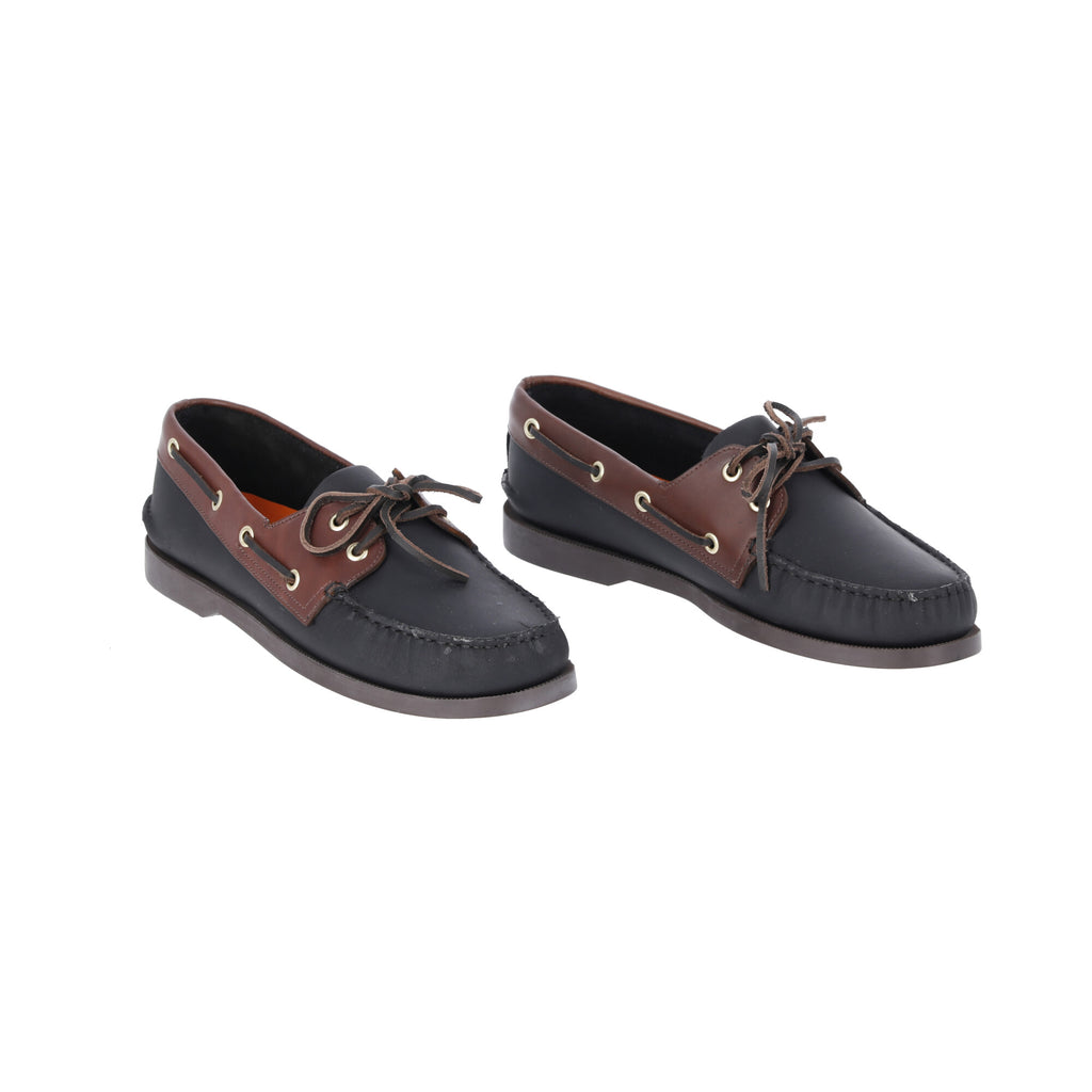 Zapatos en Cuero Náuticos Negro & Cafe Oscuro Lchz10