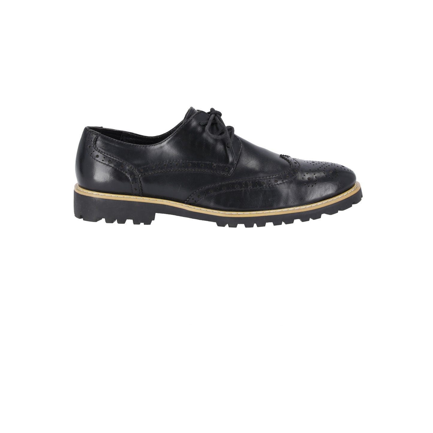 Zapato en Cuero Negro Oxford Lchz08