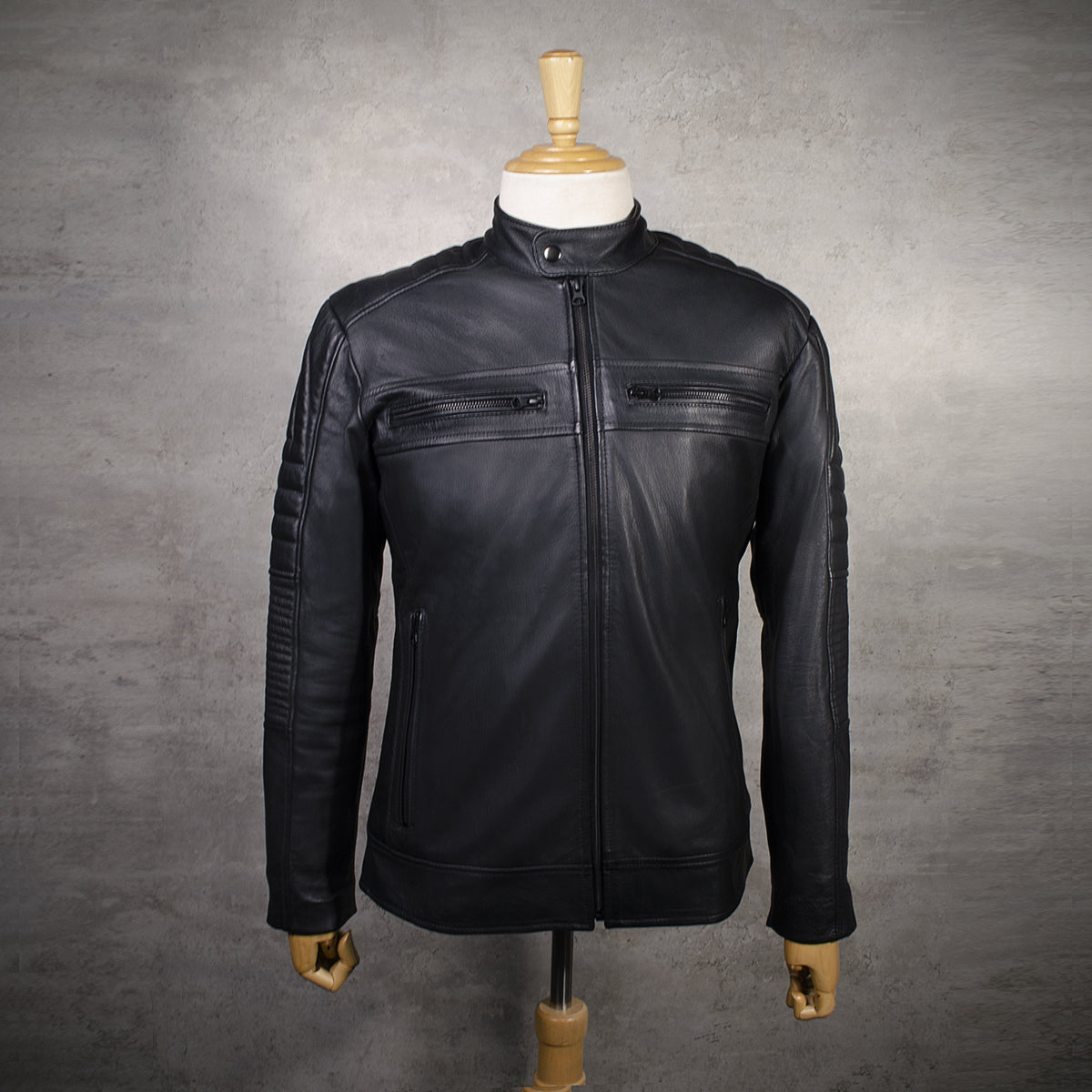 Chaqueta de Cuero Negro LCHL28