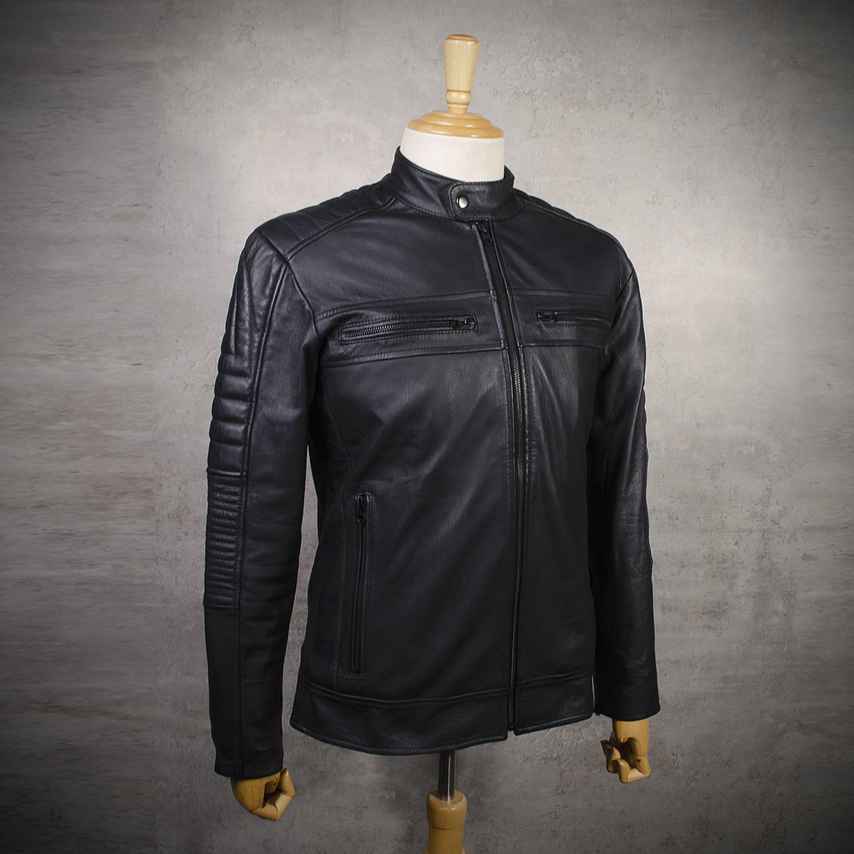 Chaqueta de Cuero Negro LCHL28